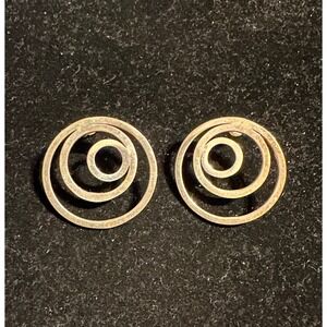 Tego & Co Theresa Gonzales Abtract Modernist Circle Sterling Silver Earrings